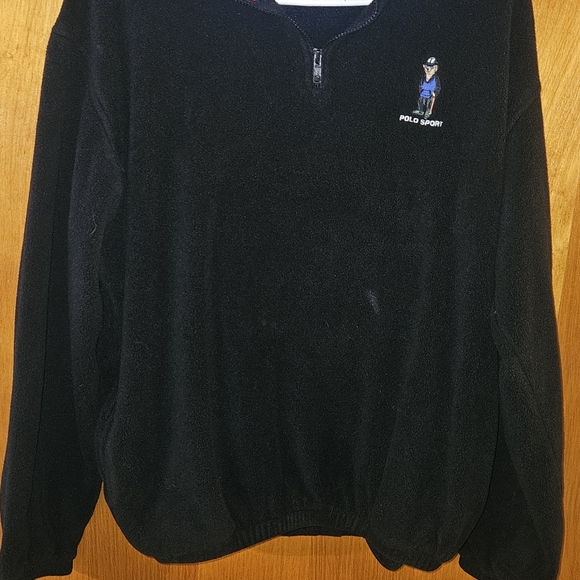Vintage 90s Polo Ralph Lauren Polo Sport Black Fleece with Embroidered Logo - Picture 7 of 7